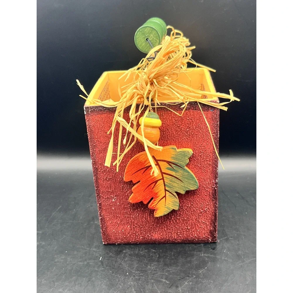 Fall Autumn Leaf Tabletop Basket Bucket Table‎ Decor Home Accent 5.75